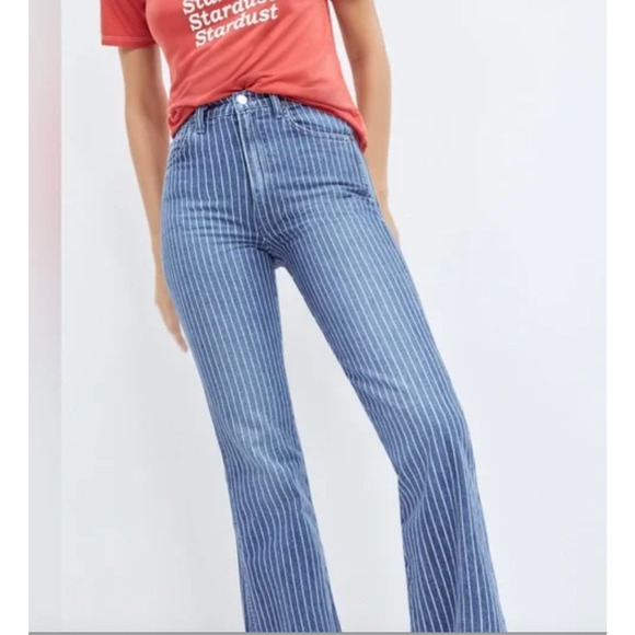 NEW REFORMATION MACGRAW JEANS MESA STRIPE SZ 27 FLARED - Picture 2 of 9
